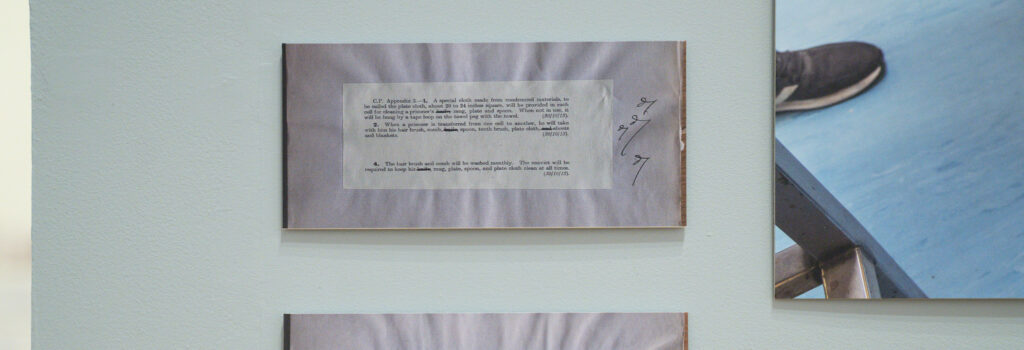 (One caption for 14,15,16) The everyday items issued to incarcerated people over a century ago echo closely resemble those still issued today. So too do the protracted debates over what prisoners need and how they should care for those items. Annotations to the guidance circulated by the Prison Commission show that knives were removed from this list in 1914. National Archives, PCOM 7 367: Sanitation, Cleaning of Prisoners’ Eating Utensils (1914)