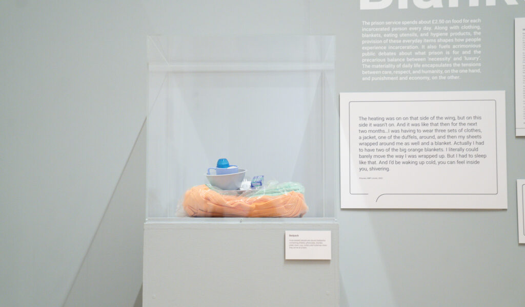 Bedpacks containing sheets, pillowcase, blanket, plate, bowl, cup cutlery and toiletries are issued to incarcerated people when they arrive at prison.