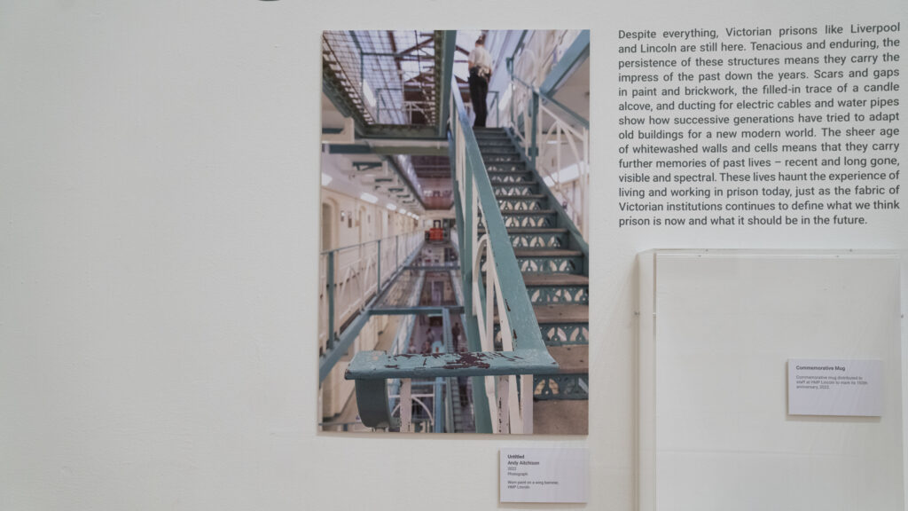 Worn paint on a wing bannister, HMP/YOI Lincoln, 2022.